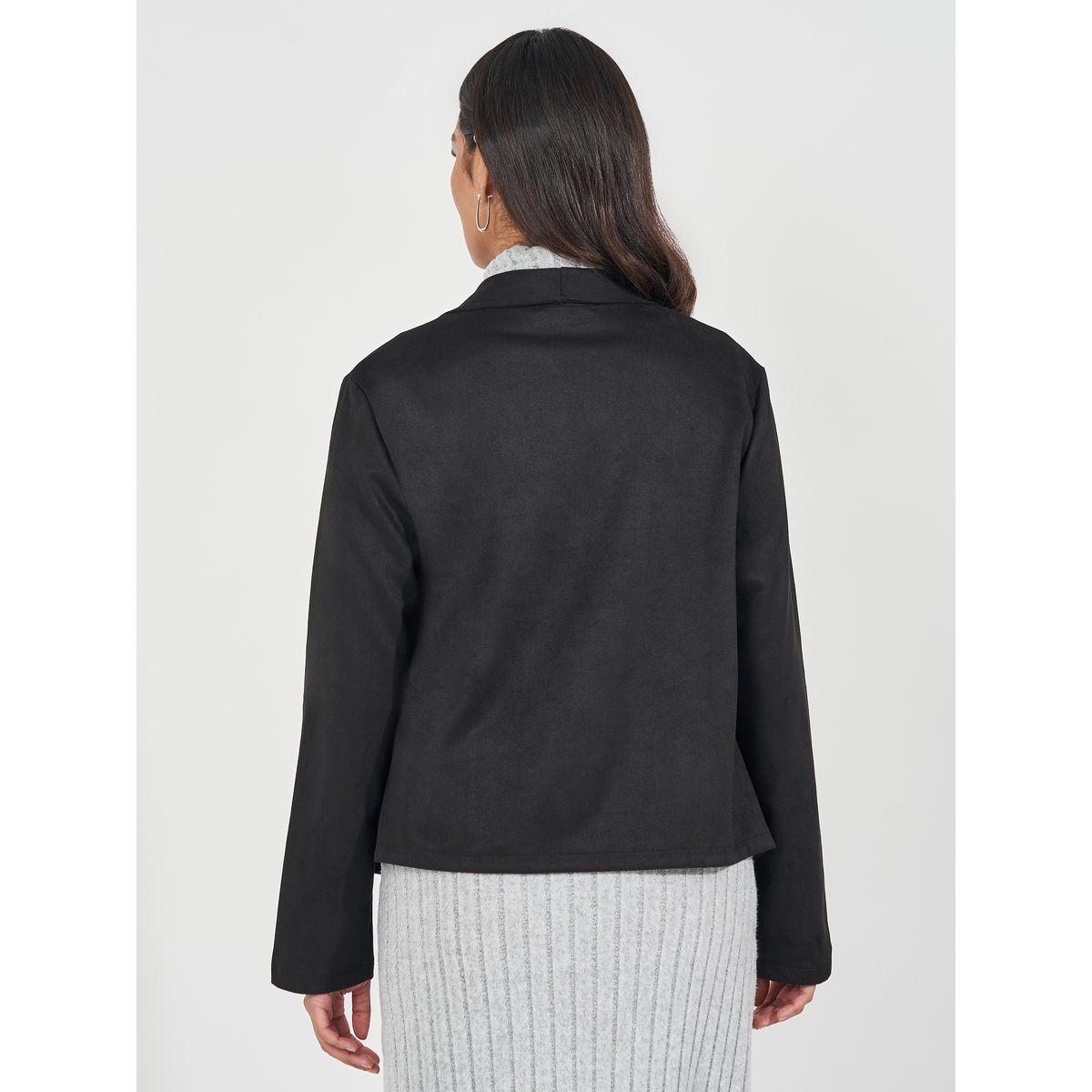 Styli Regular Fit Short Length Biker Jacket-women-winterwear-coatsandjackets-jackets-image-4