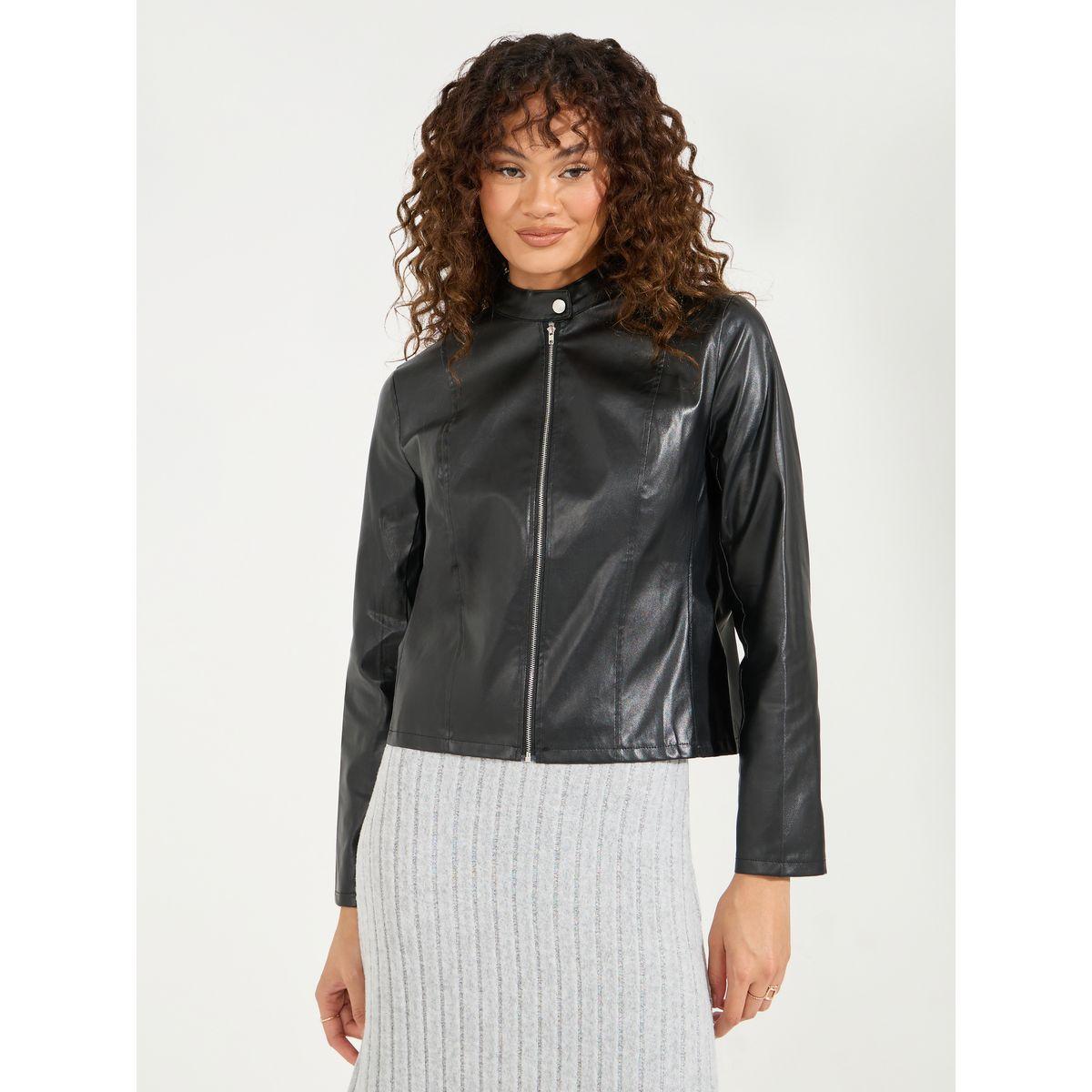 جاكيت بايكر قصير بقصة عادية-women-winterwear-coatsandjackets-jackets-image-2