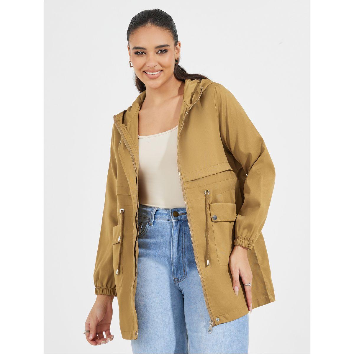 Styli Regular Fit Longline Utility Jacket with String-women-winterwear-coatsandjackets-jackets-image-1