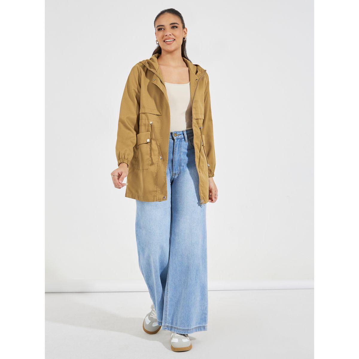Styli Regular Fit Longline Utility Jacket with String-women-winterwear-coatsandjackets-jackets-image-2