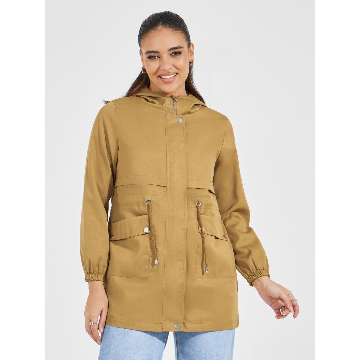 Styli Regular Fit Longline Utility Jacket with String-women-winterwear-coatsandjackets-jackets-image-3