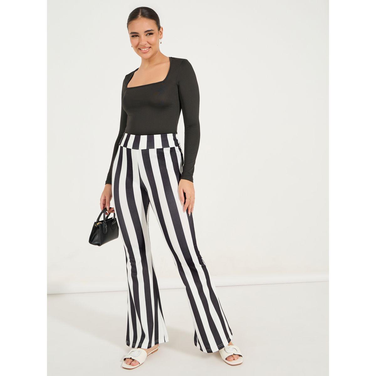 Styli Striped Flared Fit High Rise Pants-women-clothing-bottoms-trousers-image-2