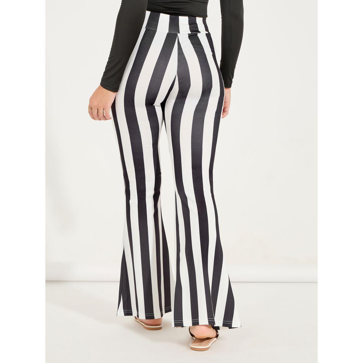 بنطال مخطط بحافة واسعة وخصر عالي-women-clothing-bottoms-trousers-image-5
