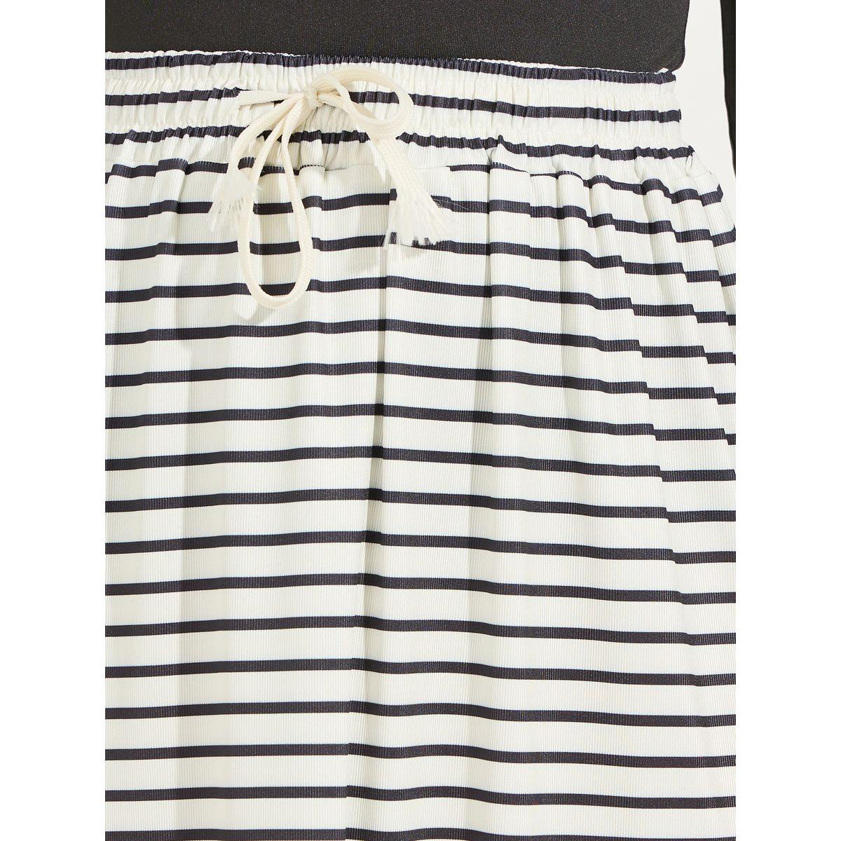 Styli Striped A-Line Midi Skirt with Elasticated Waist & Drawstring-women-clothing-bottoms-skirts-image-3