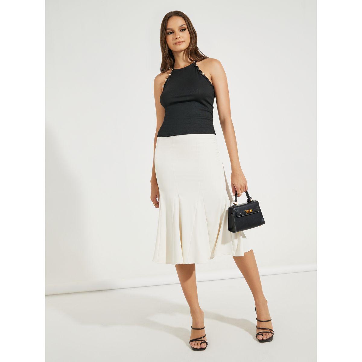 بلوزة مضلعة بياقة هولتر مع تفاصيل ازرار-women-clothing-shirtsandblouses-blouses-image-2