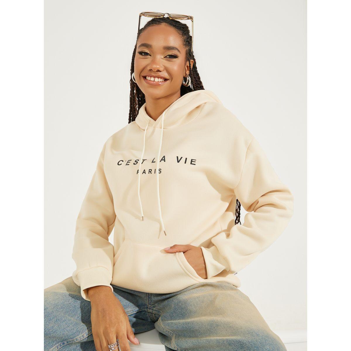 Styli Regular Fit Slogan Hoodie with Dropped Shoulder-women-clothing-hoodiesandsweatshirts-hoodies-image-1