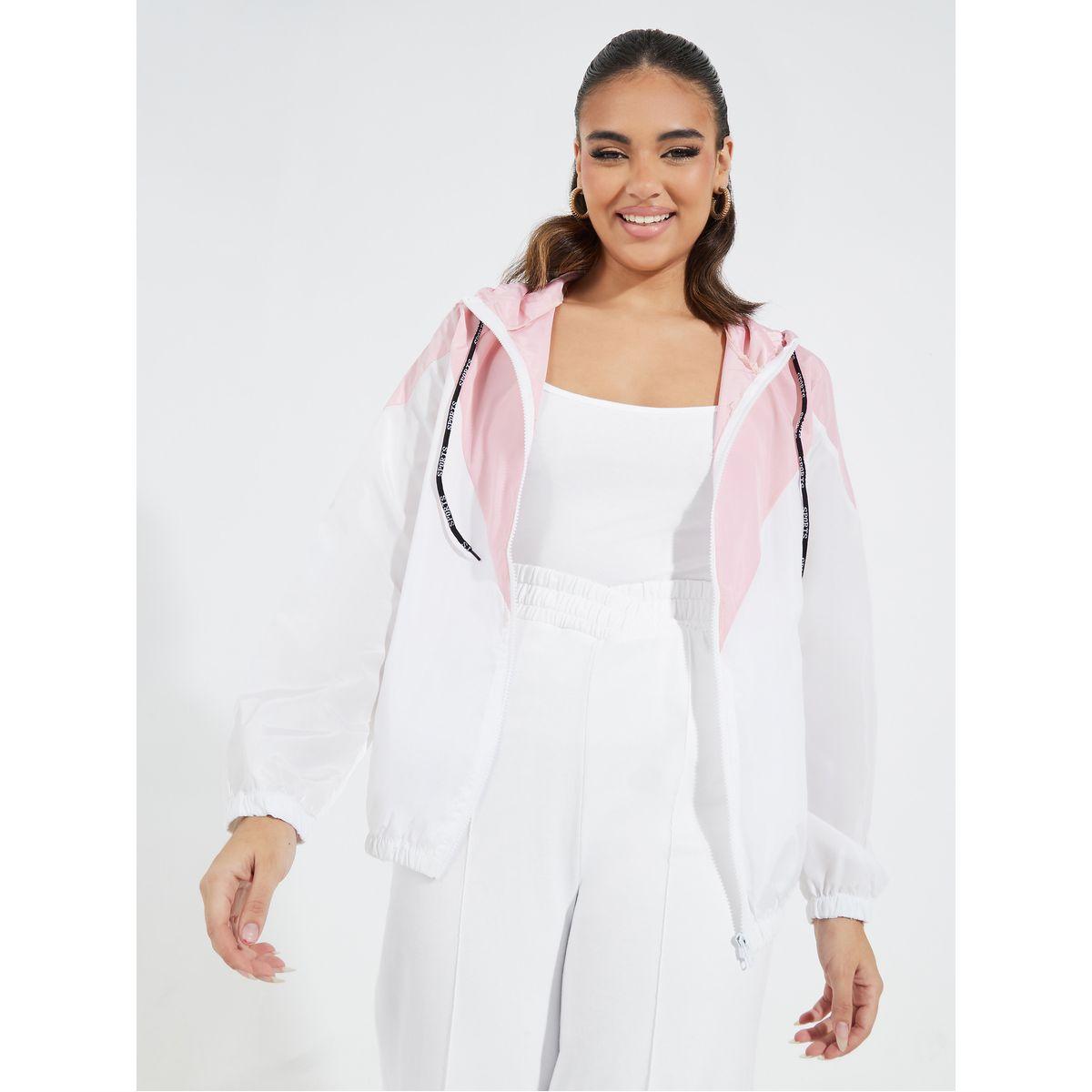 Styli Color Block Hooded Windbreaker with Pockets-women-winterwear-coatsandjackets-jackets-image-2