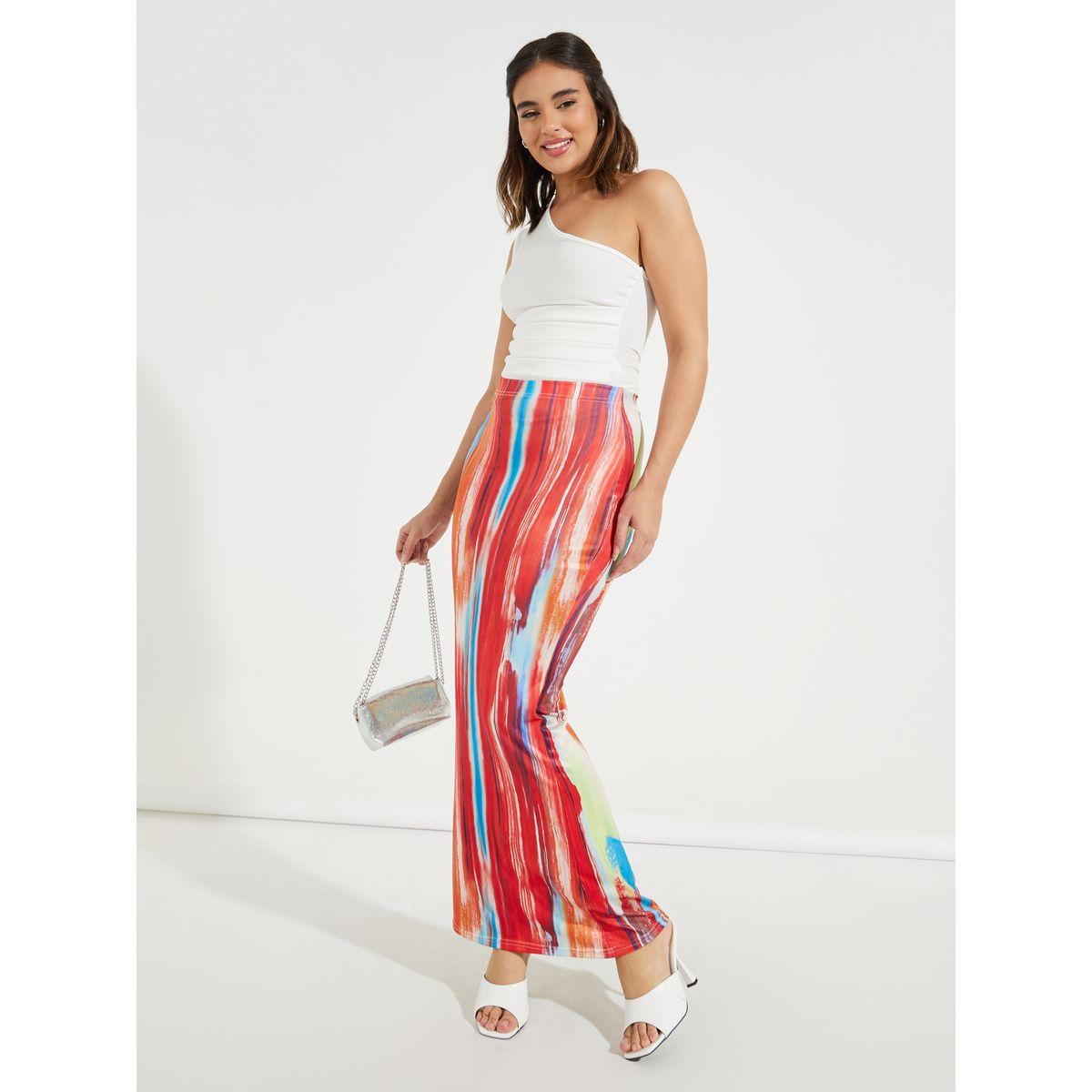 Styli Marble Print Bodycon Maxi Skirt-women-clothing-bottoms-skirts-image-1