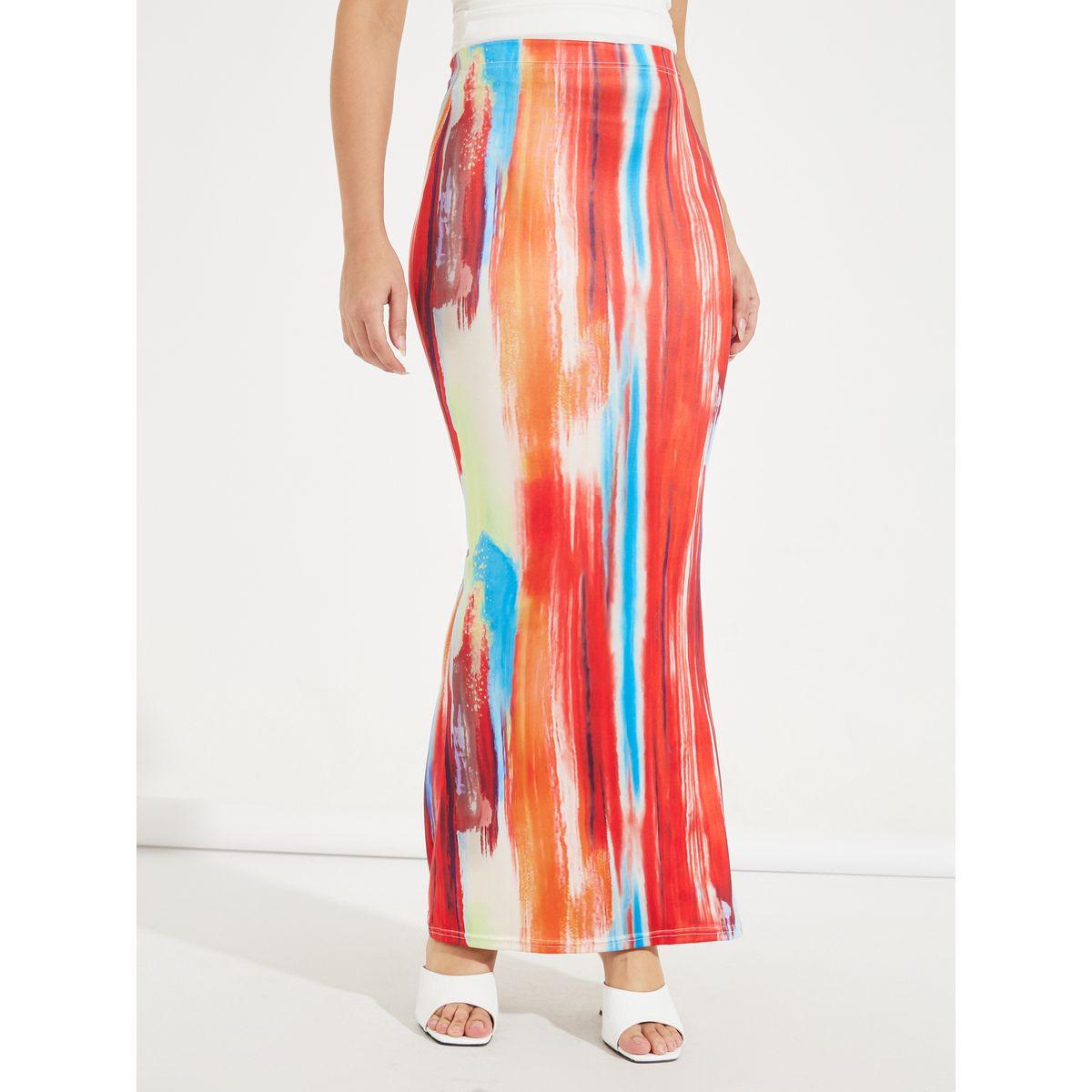 Styli Marble Print Bodycon Maxi Skirt-women-clothing-bottoms-skirts-image-2