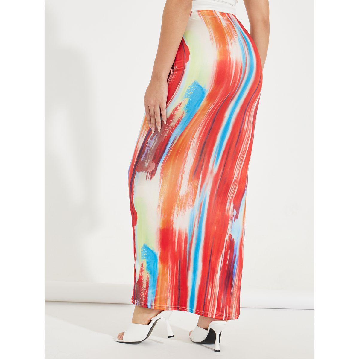 Styli Marble Print Bodycon Maxi Skirt-women-clothing-bottoms-skirts-image-4