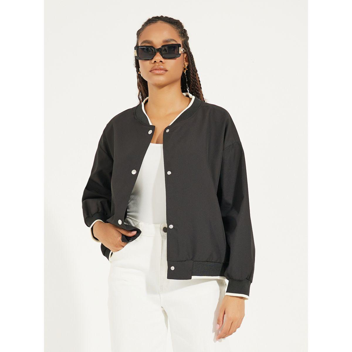 جاكيت بومبر بازرار كبس مع اكتاف منخفضة-women-winterwear-coatsandjackets-jackets-image-1