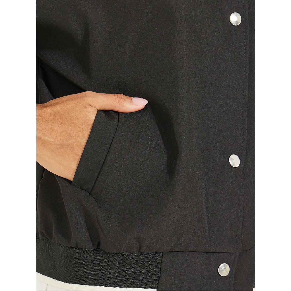 Styli Snap Button Bomber Jacket with Dropped Shoulder-women-winterwear-coatsandjackets-jackets-image-4