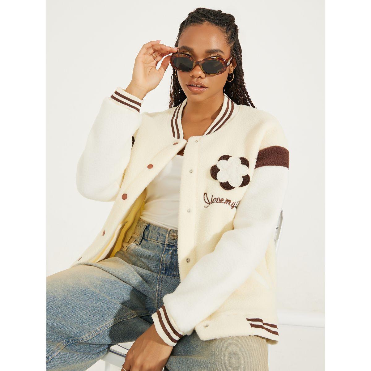 جاكيت بنمط كتل الالوان مع كتابة مُطرّزة-women-winterwear-coatsandjackets-jackets-image-1