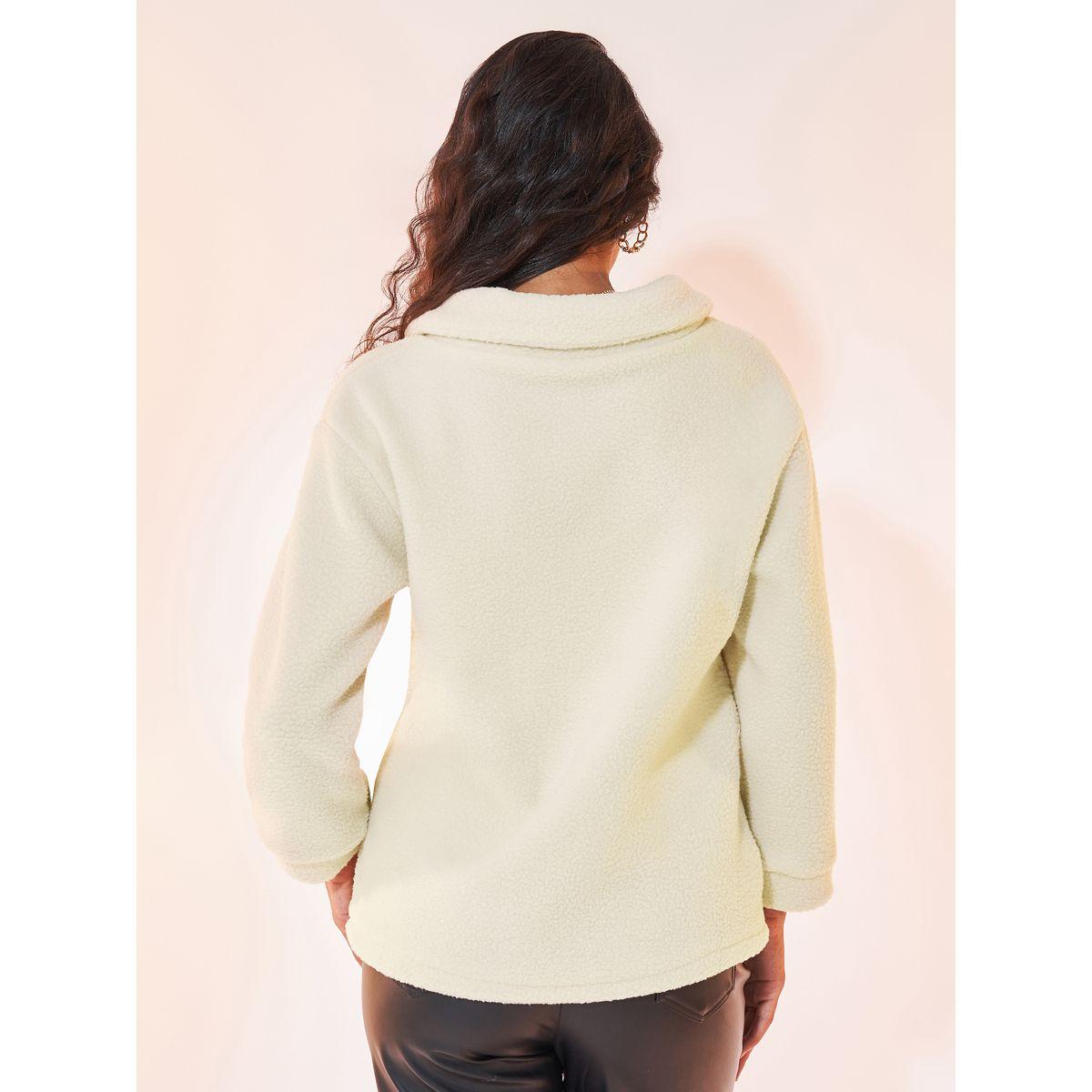 Styli Solid Button Teddy Jacket-women-winterwear-coatsandjackets-jackets-image-4