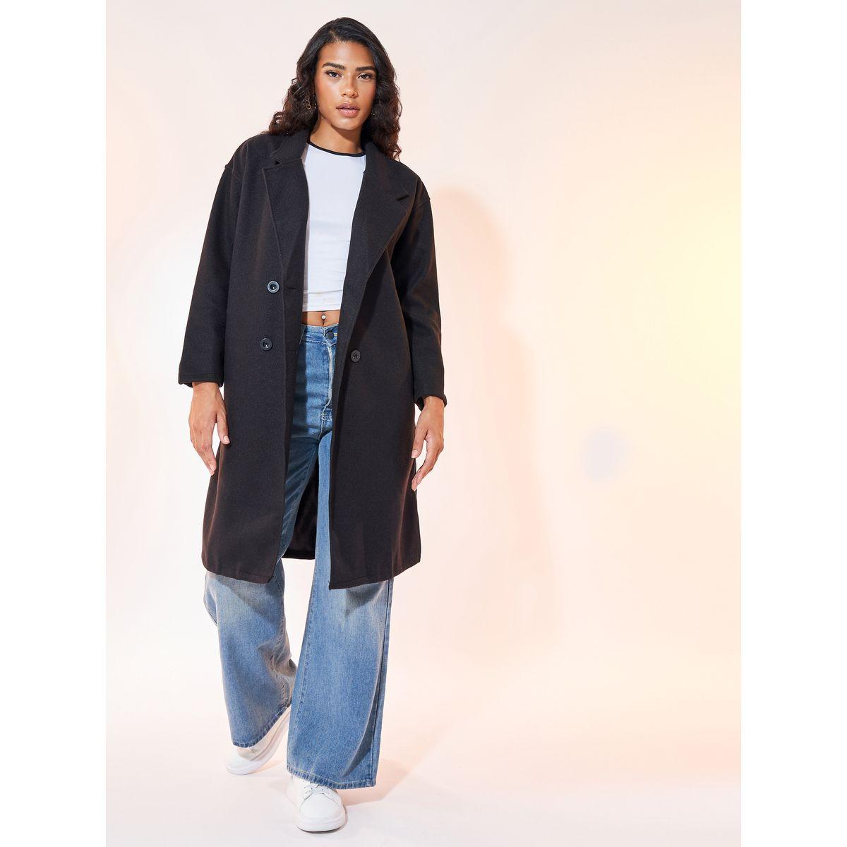 Styli Double Breasted Overcoat with Notch Lapel Collar-women-winterwear-coatsandjackets-jackets-image-1