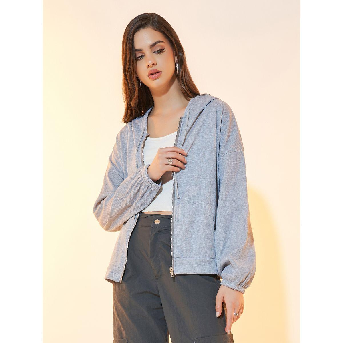 Styli Regular Fit Zip Up Hooded Jacket-women-winterwear-coatsandjackets-jackets-image-1