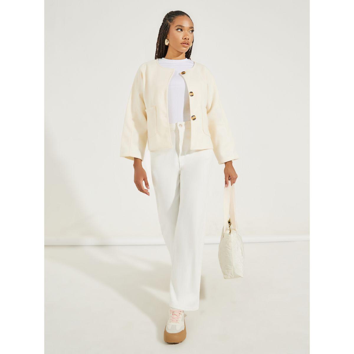 جاكيت سادة بلا ياقة مع اكمام طويلة-women-winterwear-coatsandjackets-jackets-image-4