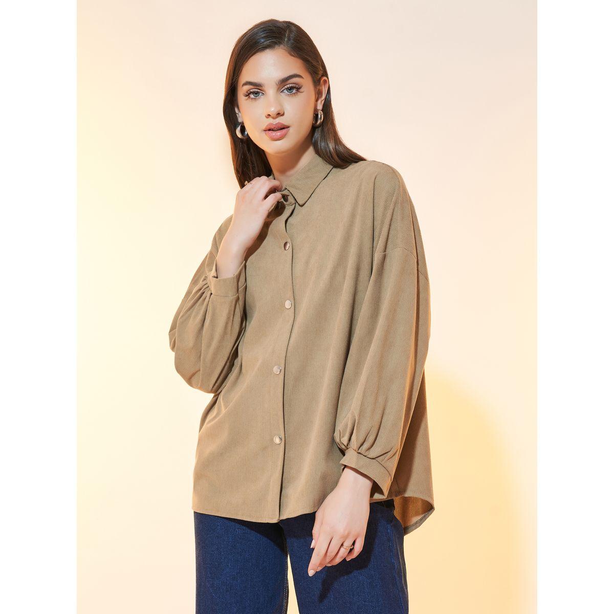 جاكيت كوردروي فضفاض مع أكتاف منخفضة-women-winterwear-coatsandjackets-jackets-image-1