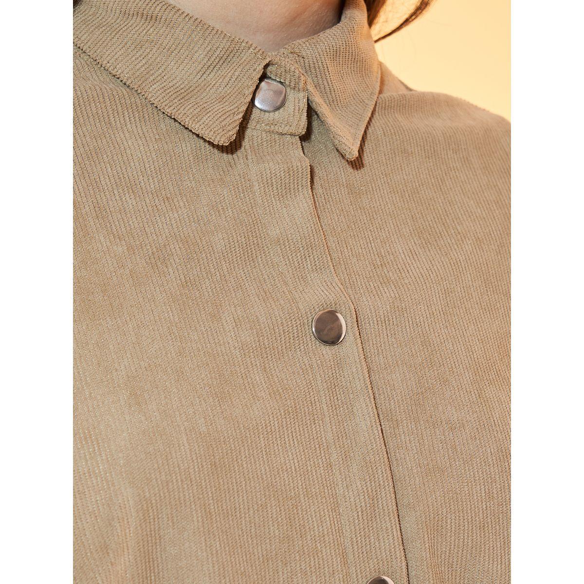 Styli Oversized Corduroy Jacket with Dropped Shoulder-women-winterwear-coatsandjackets-jackets-image-3