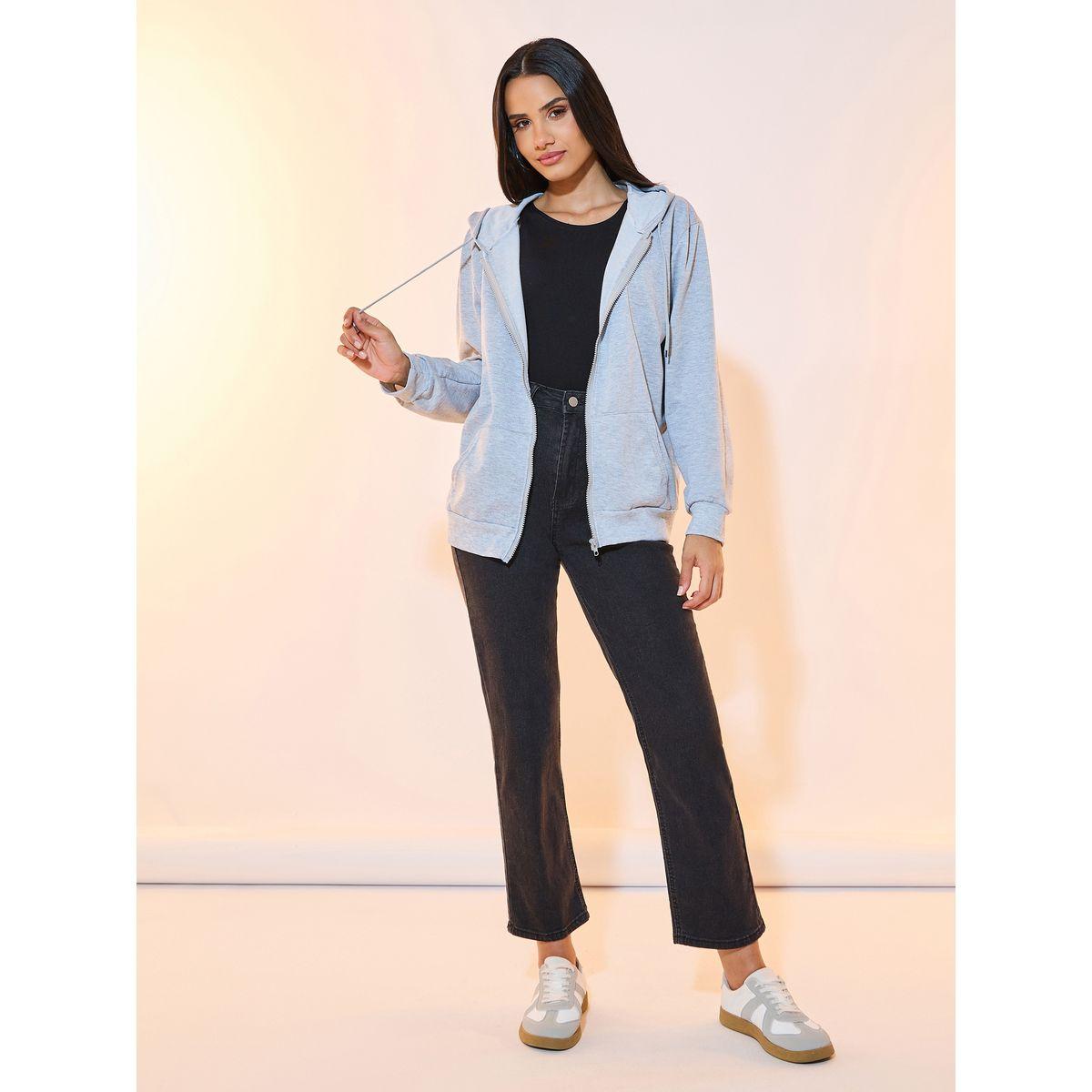 Styli Solid Zip Up Jacket with Hood-women-winterwear-coatsandjackets-jackets-image-3