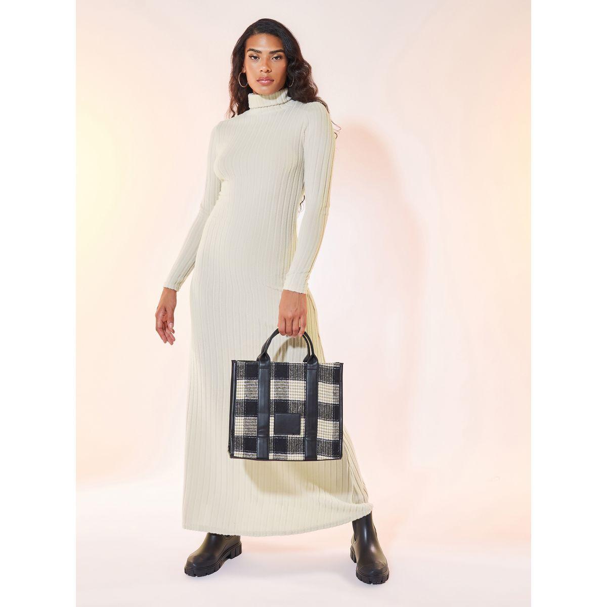 Styli Ribbed Knit Turtle Neck Sweater Maxi Dress-women-clothing-dresses-image-1