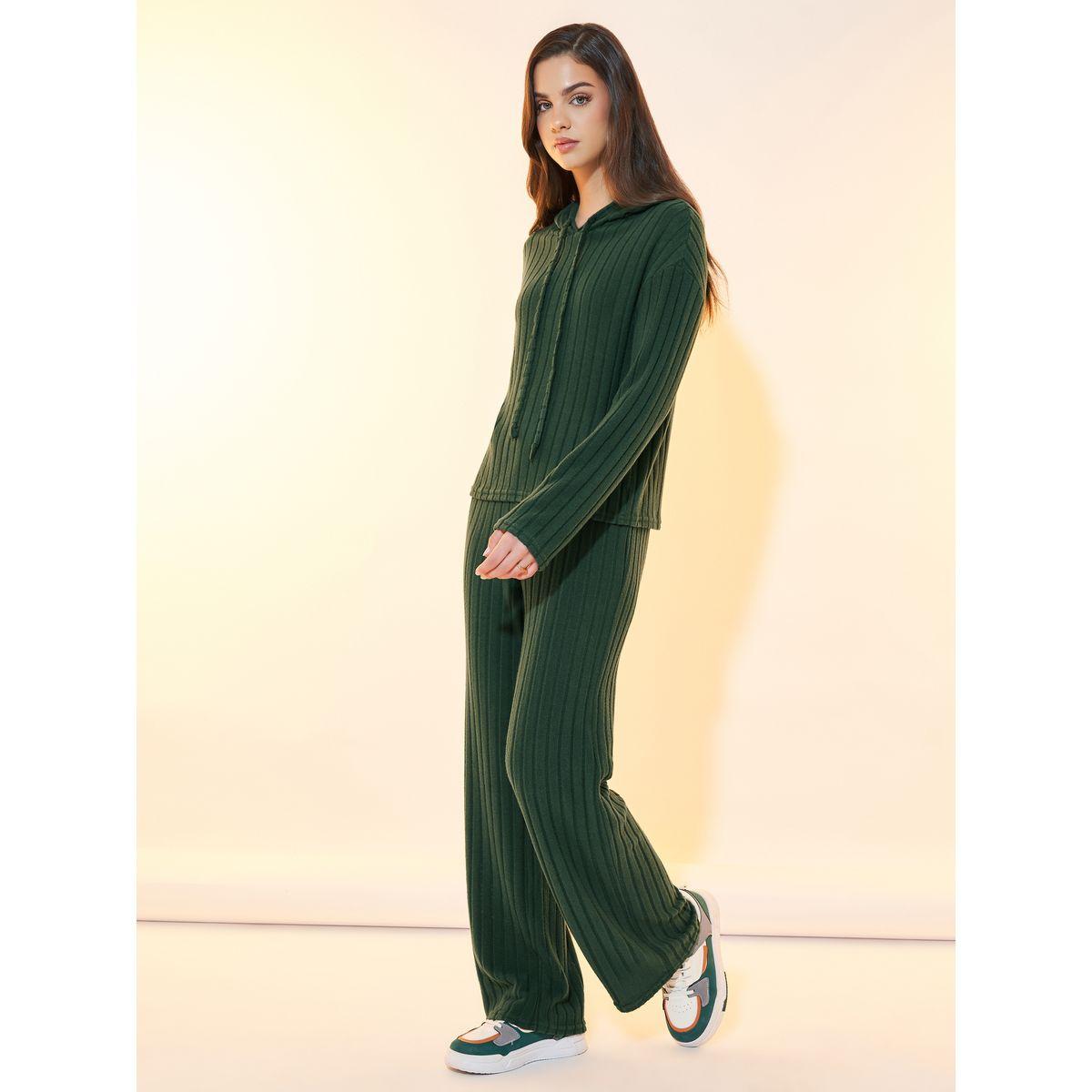 Styli Ribbed Knit Dropped Shoulder Hoodie & Pants Co-Ords-women-clothing-coordsets-image-5