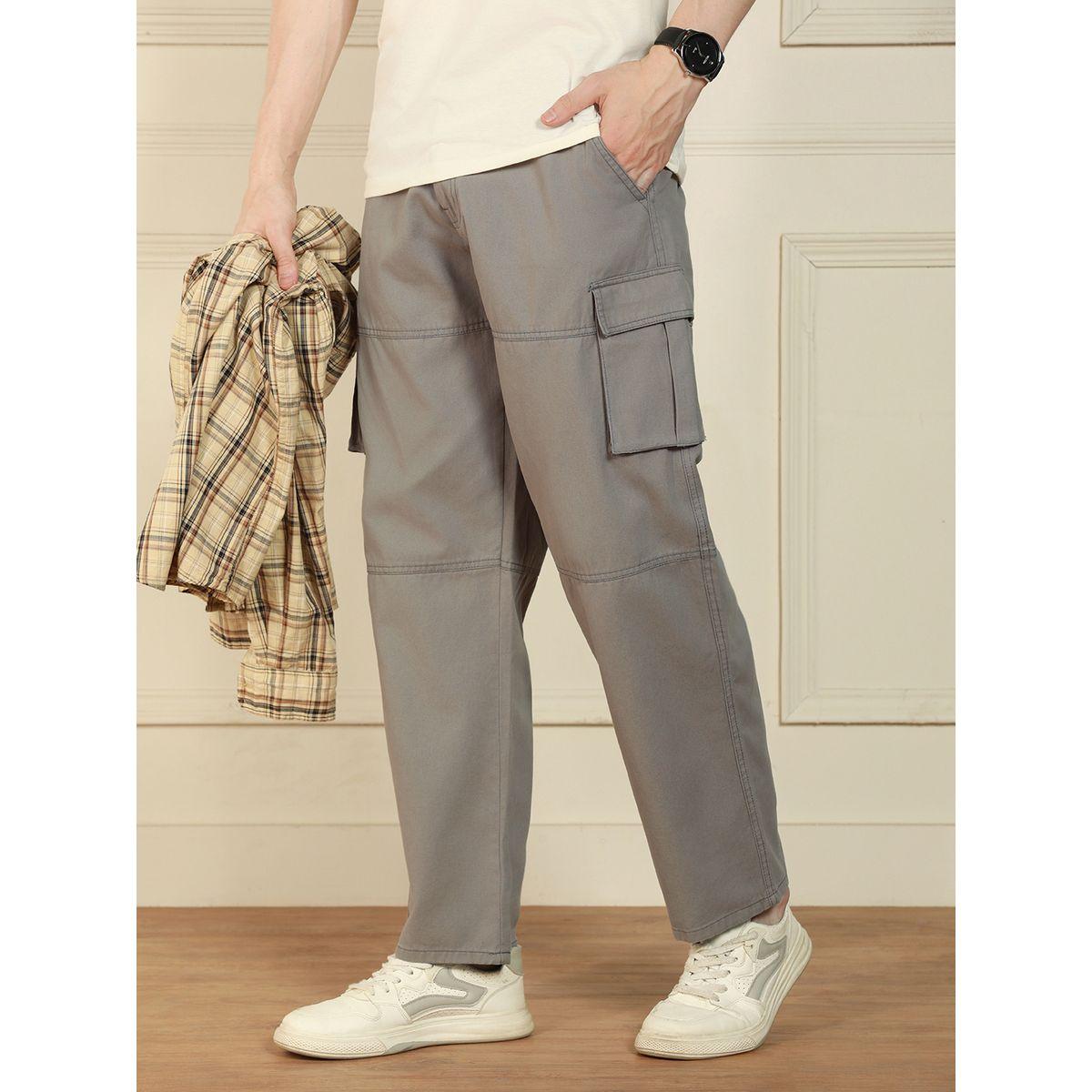 بنطال كارجو سادة بقصة مريحة دينيس لينجو × ستايلي-men-clothing-bottoms-trousersandchinos-trousers-image-1