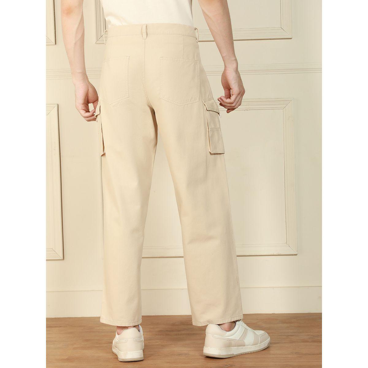 بنطال كارجو ليكرا سادة بقصة مريحة دينيس لينجو × ستايلي-men-clothing-bottoms-trousersandchinos-trousers-image-2