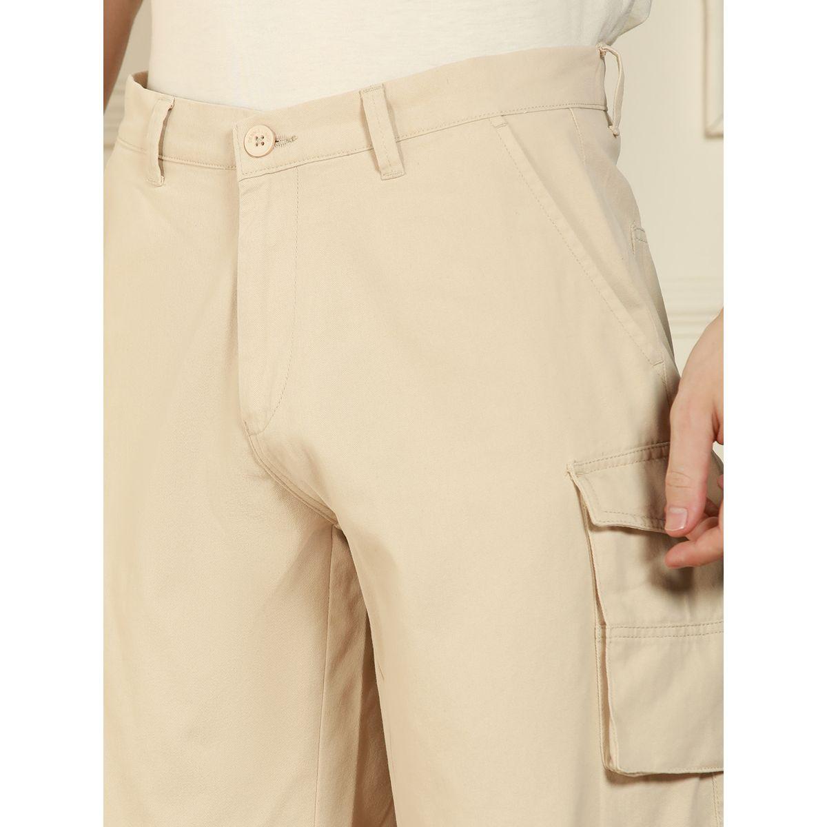 بنطال كارجو ليكرا سادة بقصة مريحة دينيس لينجو × ستايلي-men-clothing-bottoms-trousersandchinos-trousers-image-3