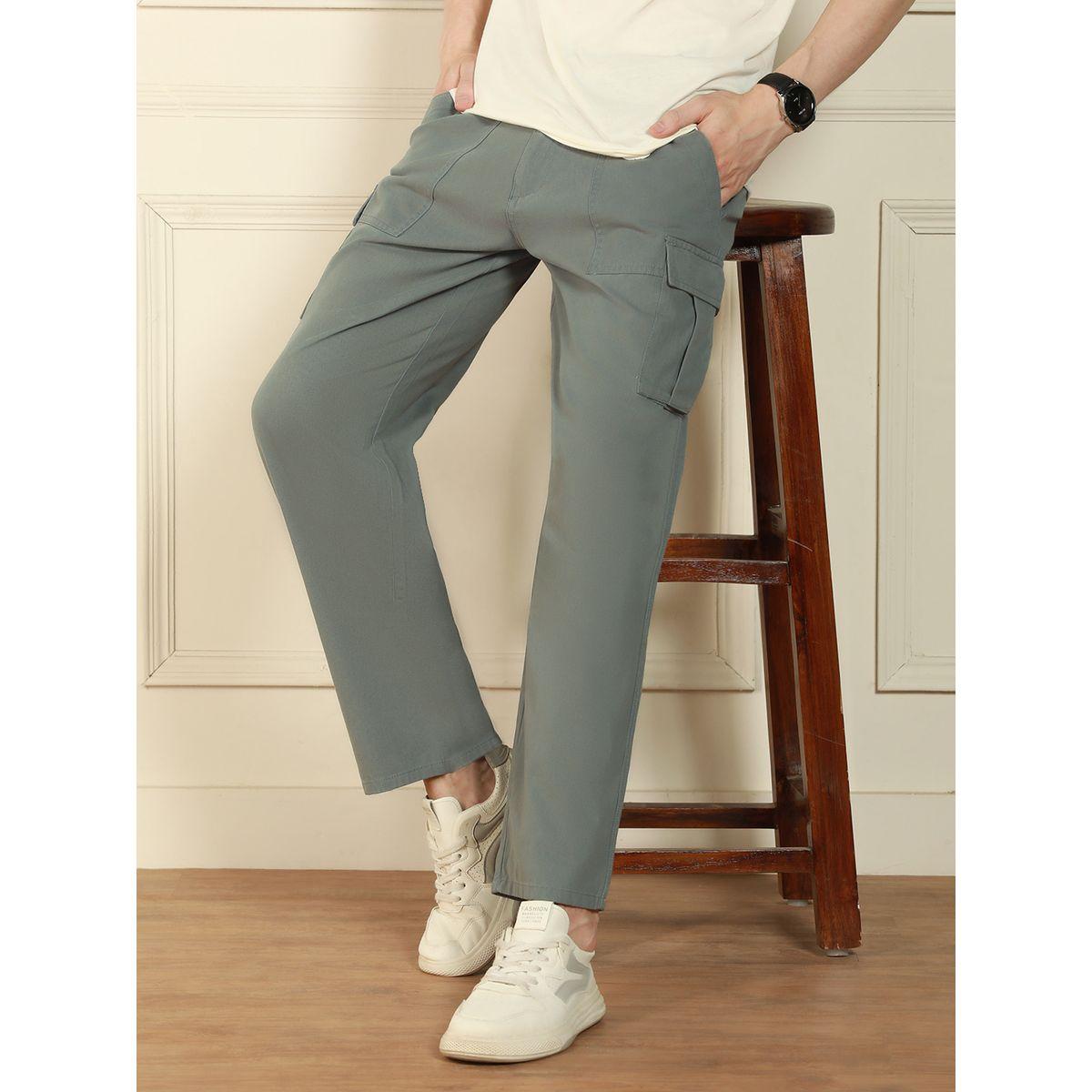 بنطال كارجو سادة بقطن ليكرا وقصة مريحة دينيس لينجو × ستايلي-men-clothing-bottoms-trousersandchinos-trousers-image-1