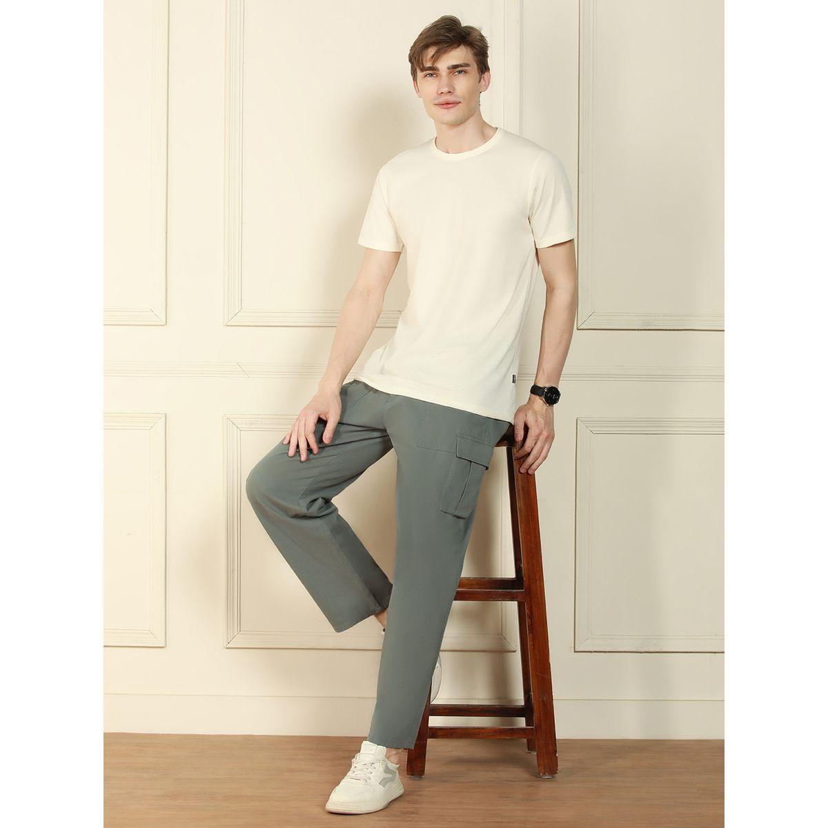 بنطال كارجو سادة بقطن ليكرا وقصة مريحة دينيس لينجو × ستايلي-men-clothing-bottoms-trousersandchinos-trousers-image-4