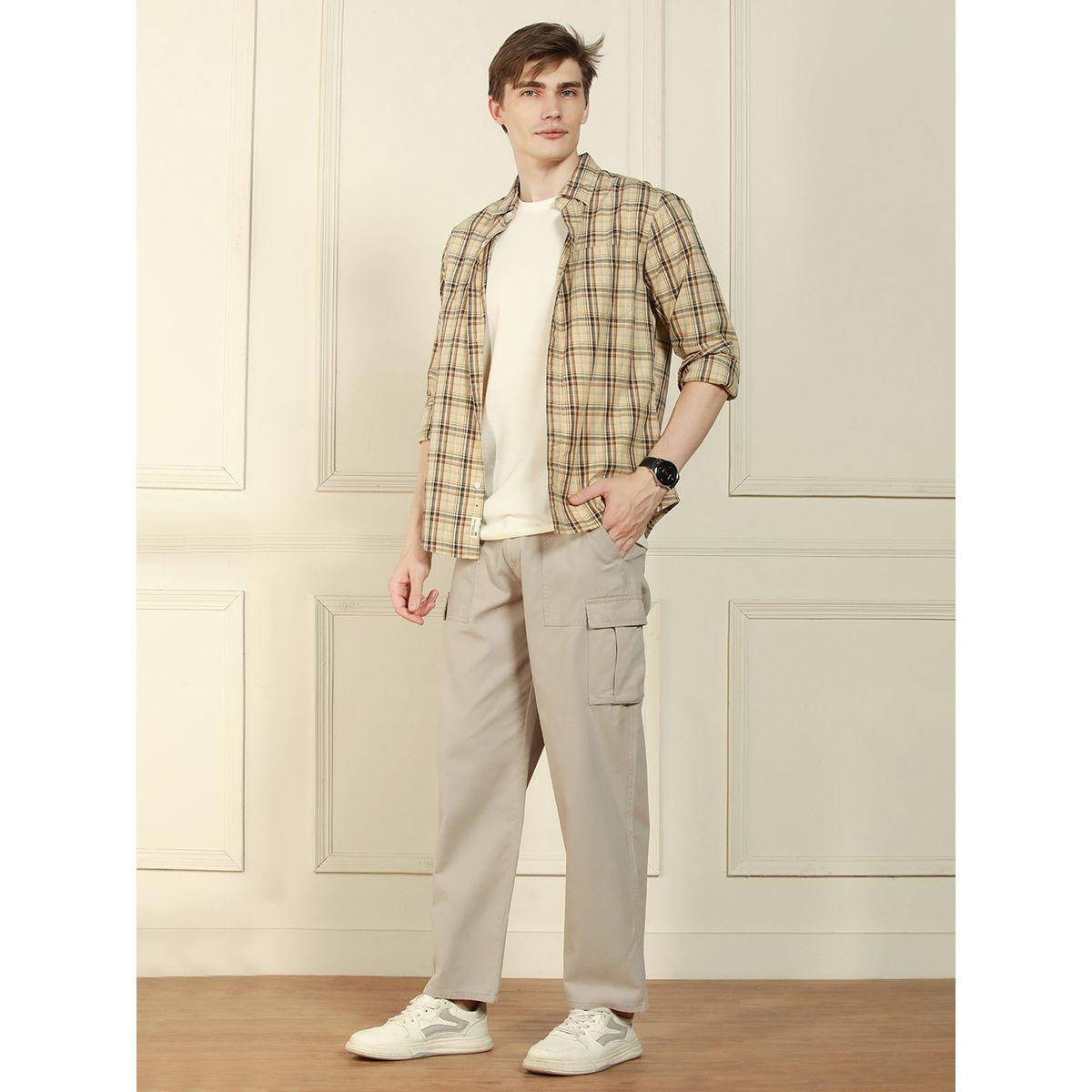 بنطال ليكرا سادة بقصة مريحة دينيس لينجو × ستايلي-men-clothing-bottoms-trousersandchinos-trousers-image-4