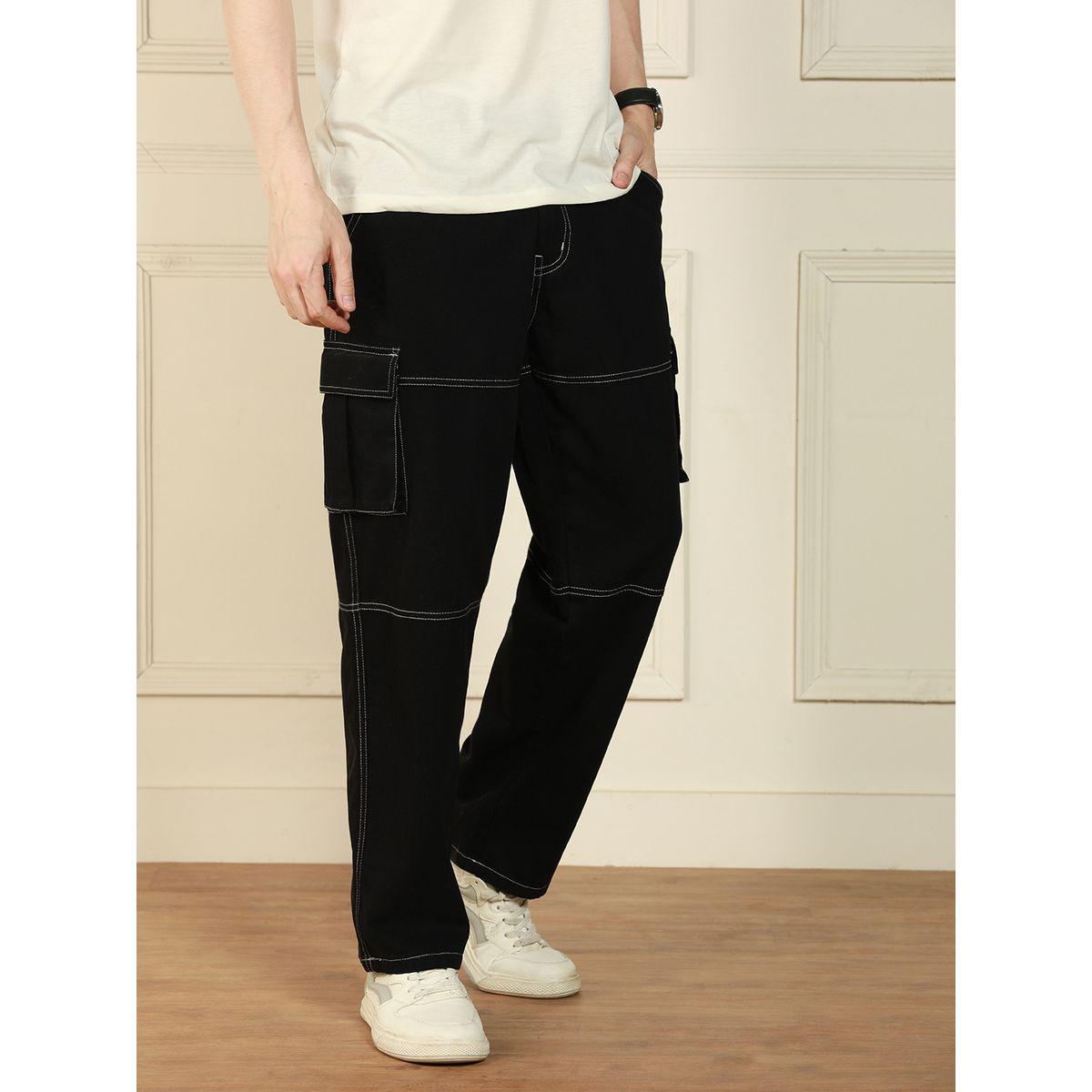 بنطال كارجو بقصة مريحة وتداخلات مدروزة دينيس لينجو × ستايلي-men-clothing-bottoms-trousersandchinos-trousers-image-1