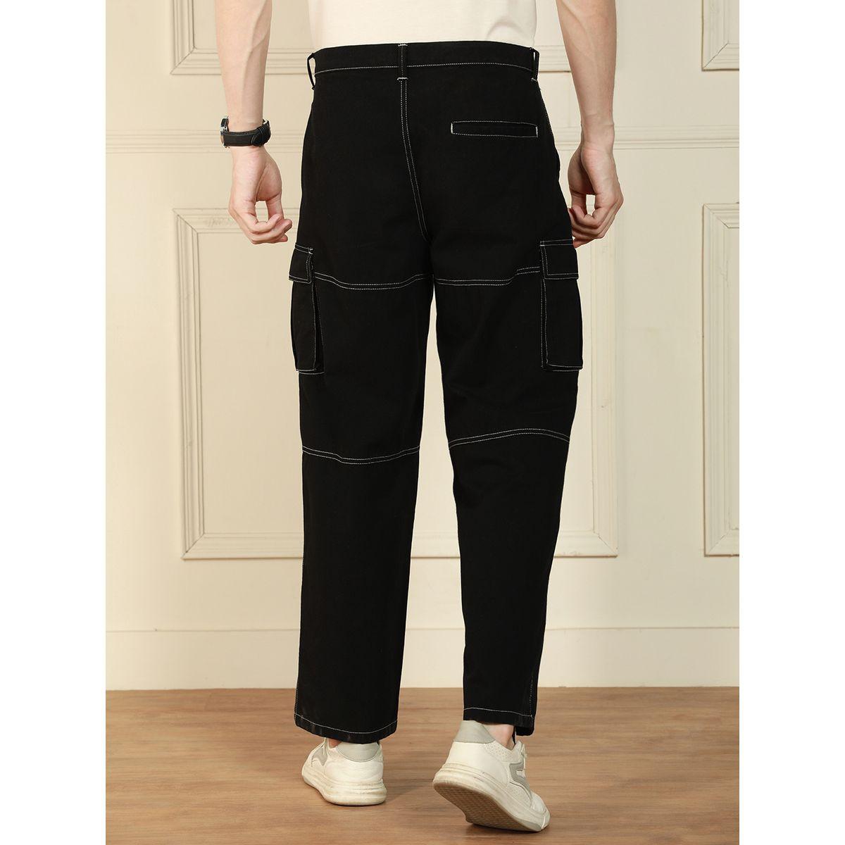 بنطال كارجو بقصة مريحة وتداخلات مدروزة دينيس لينجو × ستايلي-men-clothing-bottoms-trousersandchinos-trousers-image-2