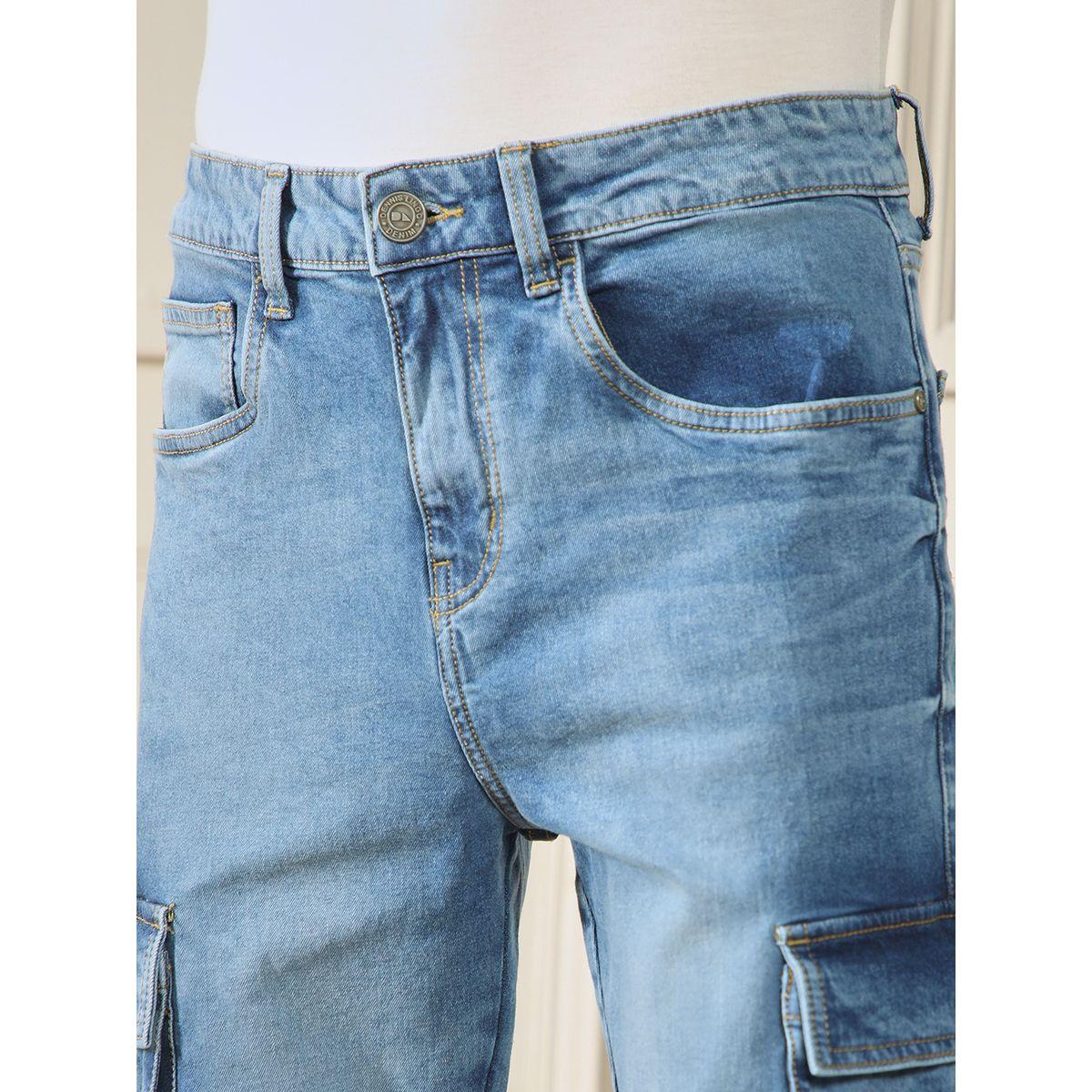 جينز سادة بنمط كارجو وقصة مستقيمة دينيس لينجو × ستايلي-men-clothing-bottoms-jeans-image-3