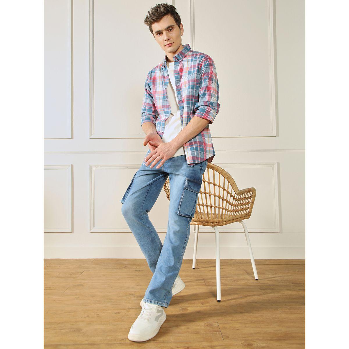 جينز سادة بنمط كارجو وقصة مستقيمة دينيس لينجو × ستايلي-men-clothing-bottoms-jeans-image-4