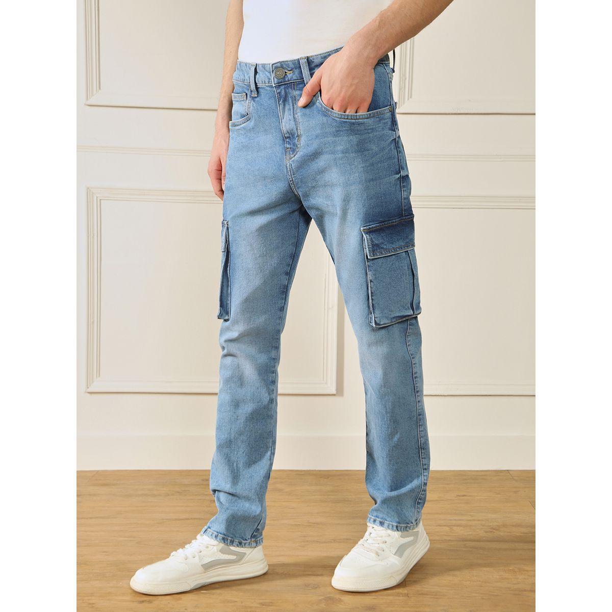 جينز سادة بنمط كارجو وقصة مستقيمة دينيس لينجو × ستايلي-men-clothing-bottoms-jeans-image-6