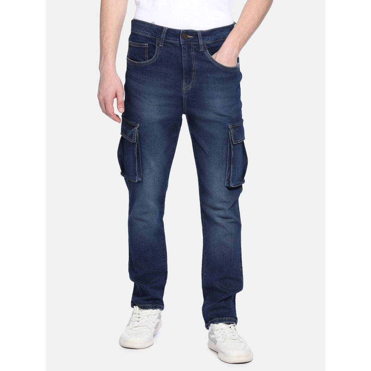 Dennis Lingo X Styli  Mid Rise Straight Fit Cargo Solid Jeans-men-clothing-bottoms-jeans-image-1