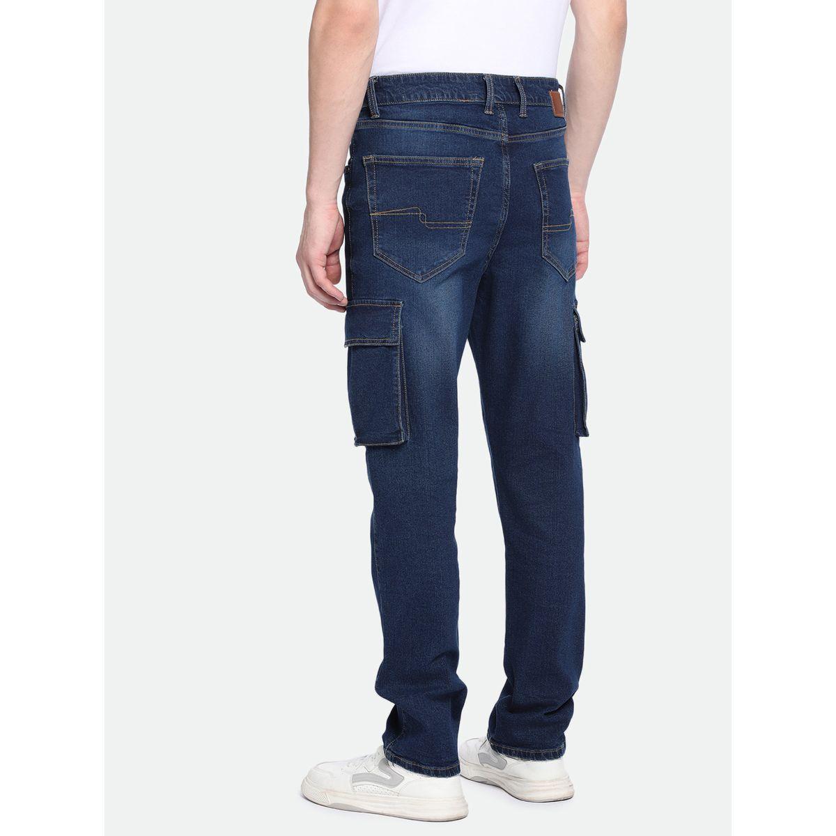 Dennis Lingo X Styli  Mid Rise Straight Fit Cargo Solid Jeans-men-clothing-bottoms-jeans-image-2