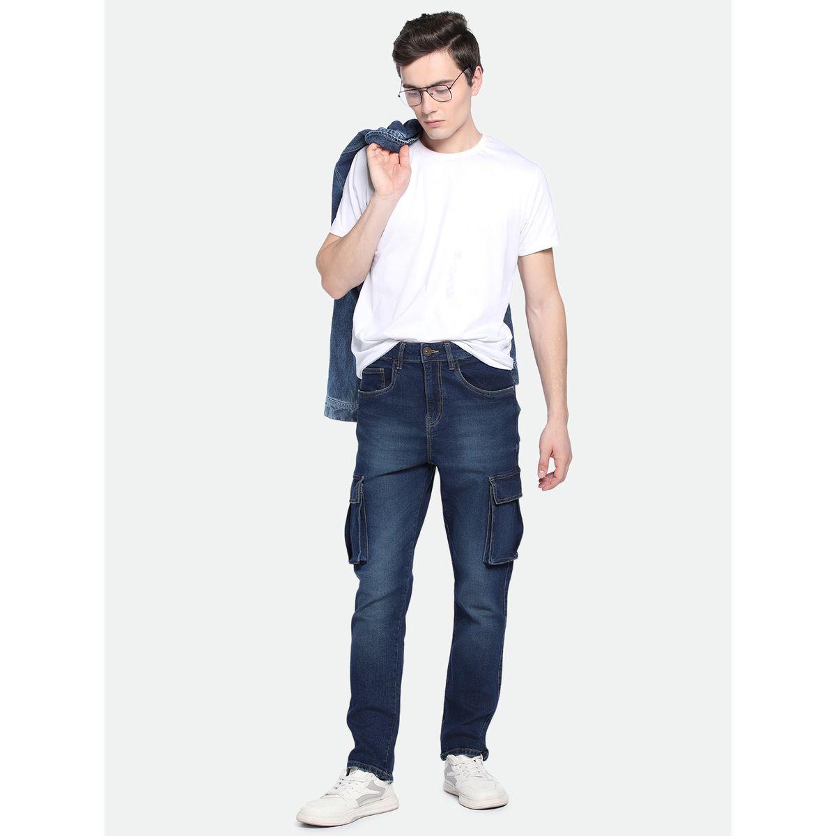 Dennis Lingo X Styli  Mid Rise Straight Fit Cargo Solid Jeans-men-clothing-bottoms-jeans-image-4