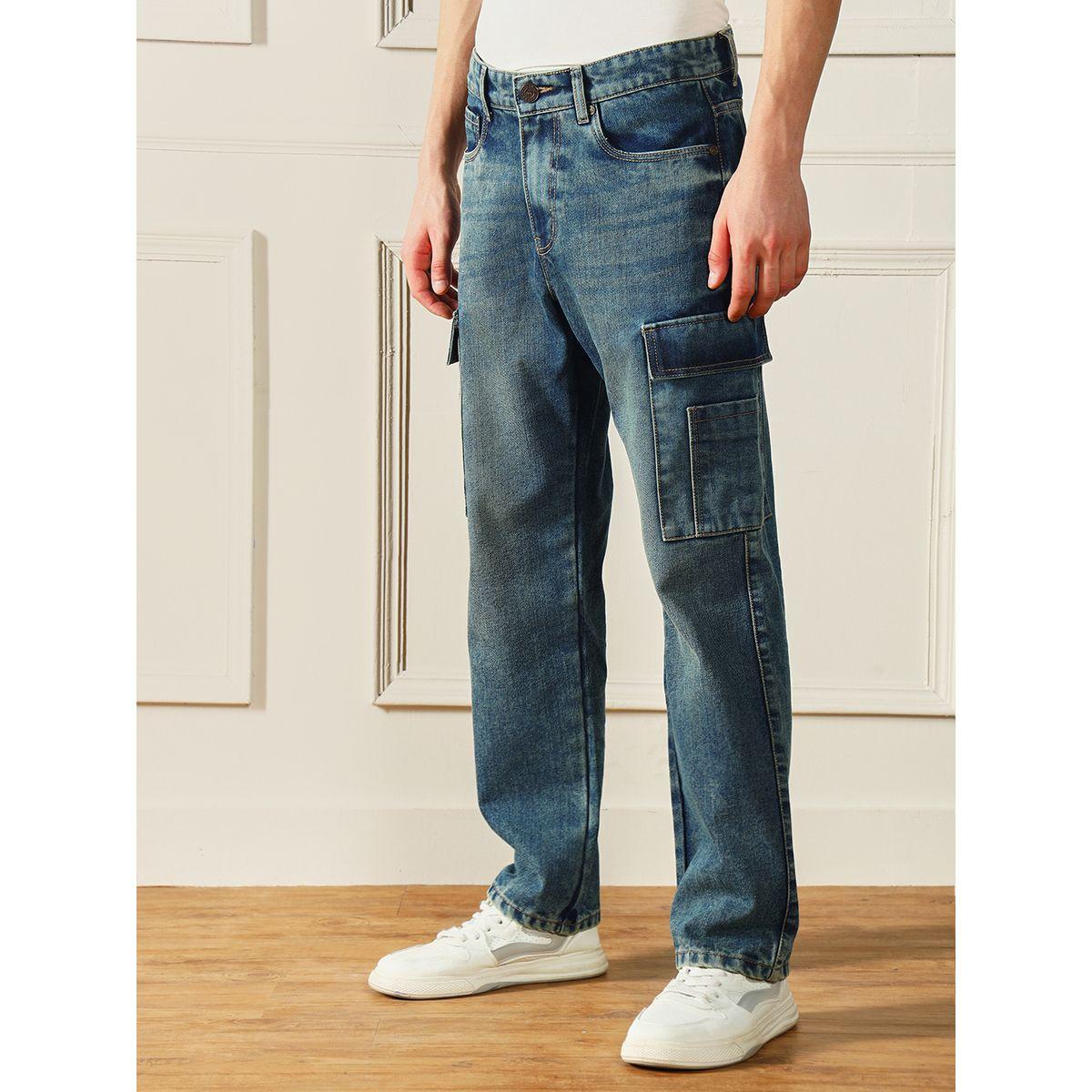 جينز كارجو بقصة مريحة وخصر متوسط دينيس لينجو × ستايلي-men-clothing-bottoms-jeans-image-1