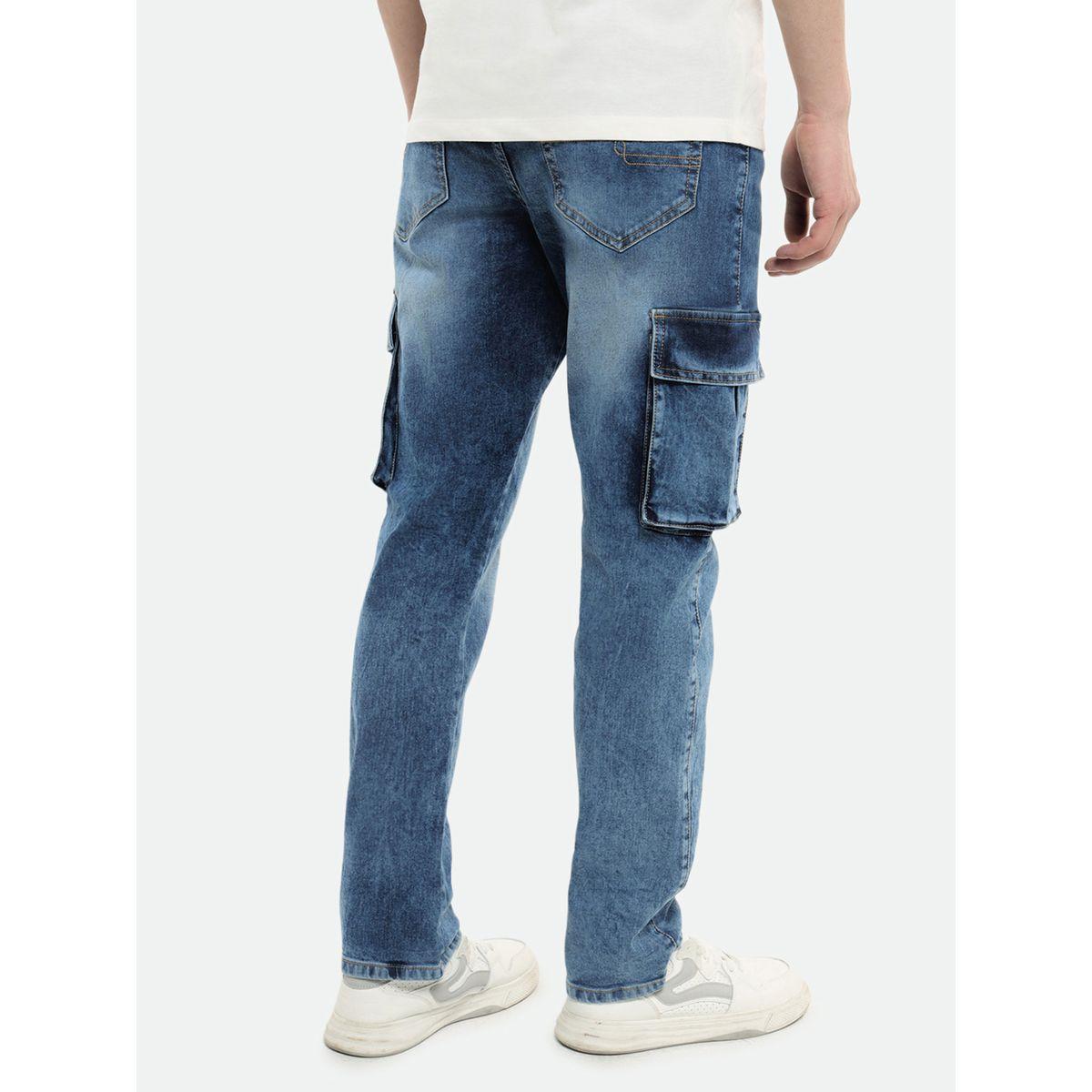 Dennis Lingo X Styli  Mid Rise Straight Fit Cargo Solid Jeans-men-clothing-bottoms-jeans-image-2