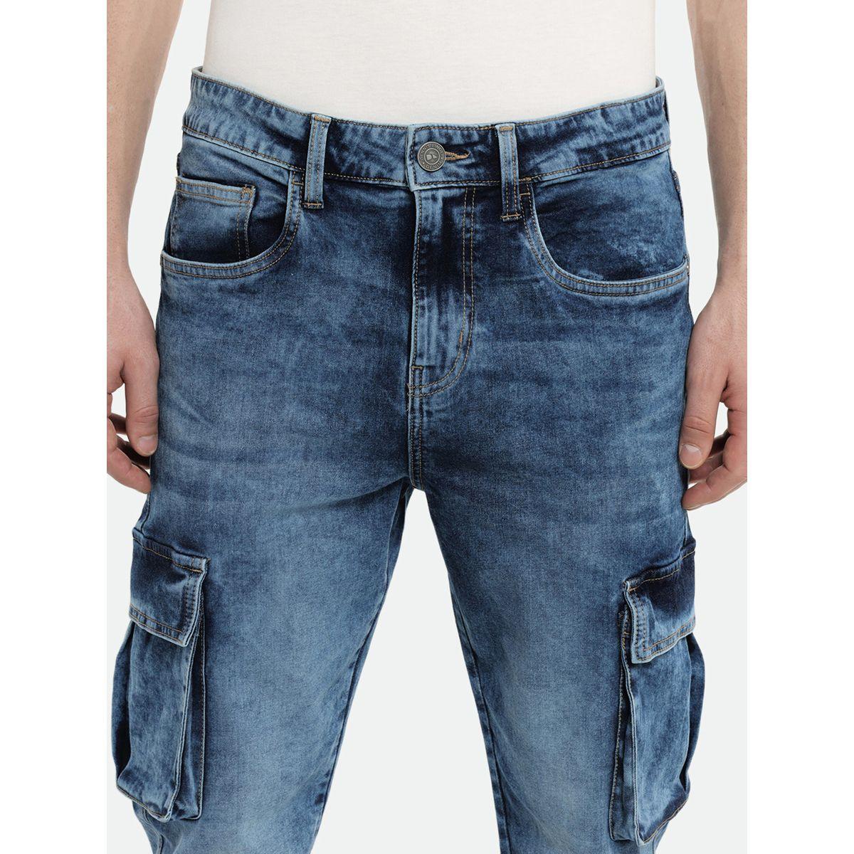 Dennis Lingo X Styli  Mid Rise Straight Fit Cargo Solid Jeans-men-clothing-bottoms-jeans-image-4