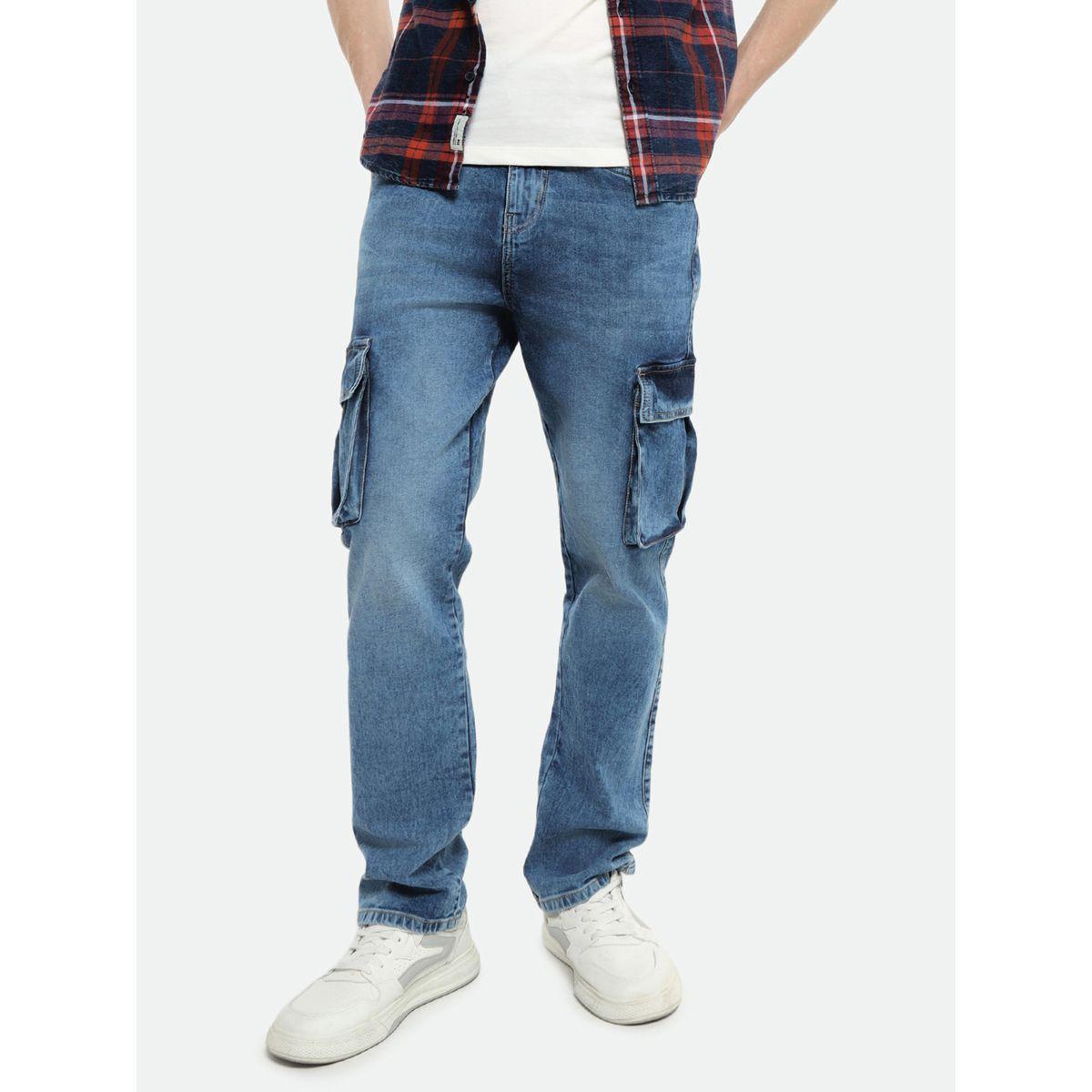 Dennis Lingo X Styli  Mid Rise Straight Fit Cargo Solid Jeans-men-clothing-bottoms-jeans-image-7