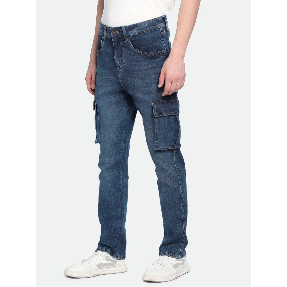 Dennis Lingo X Styli  Mid Rise Straight Fit Cargo Solid Jeans-men-clothing-bottoms-jeans-image-1