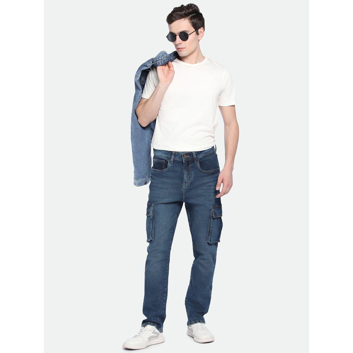 Dennis Lingo X Styli  Mid Rise Straight Fit Cargo Solid Jeans-men-clothing-bottoms-jeans-image-4