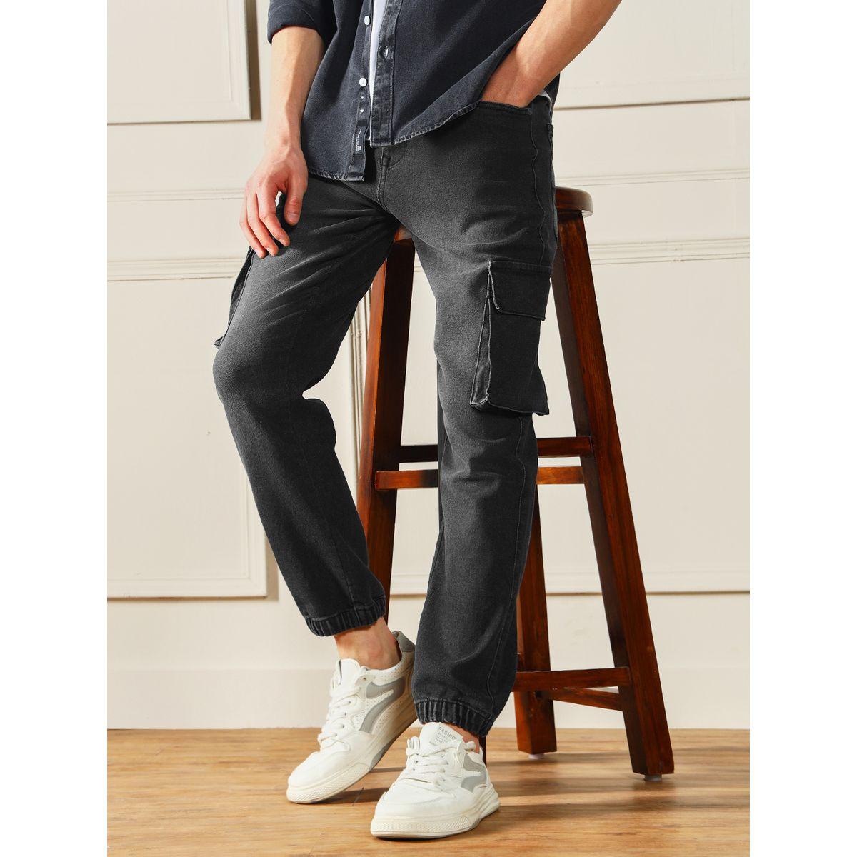 جينز كارجو بقصة عادية وخصر متوسط دينيس لينجو × ستايلي-men-clothing-bottoms-jeans-image-1