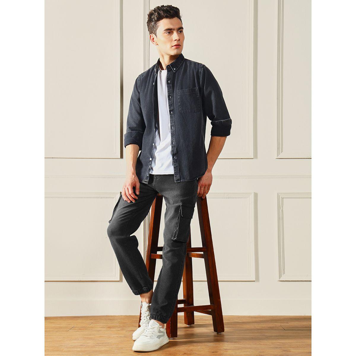 Dennis Lingo X Styli  Mid Rise Regular Fit Washed Cargo Jeans-men-clothing-bottoms-jeans-image-4