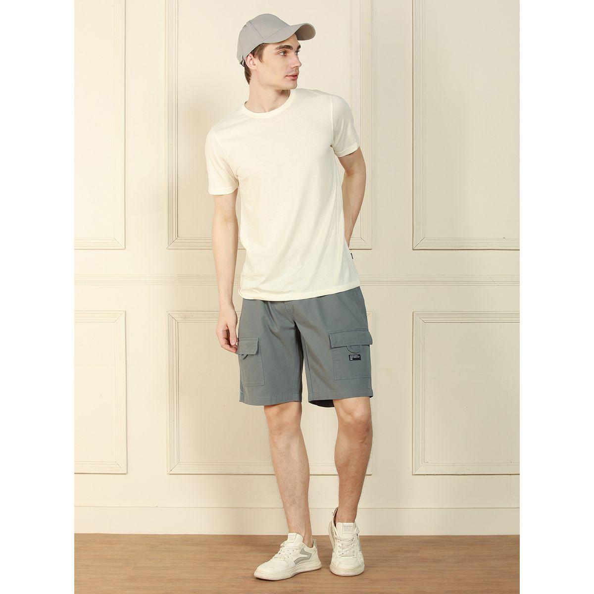 شورت قطن سادة بقصة مريحة-men-clothing-bottoms-shorts-image-1