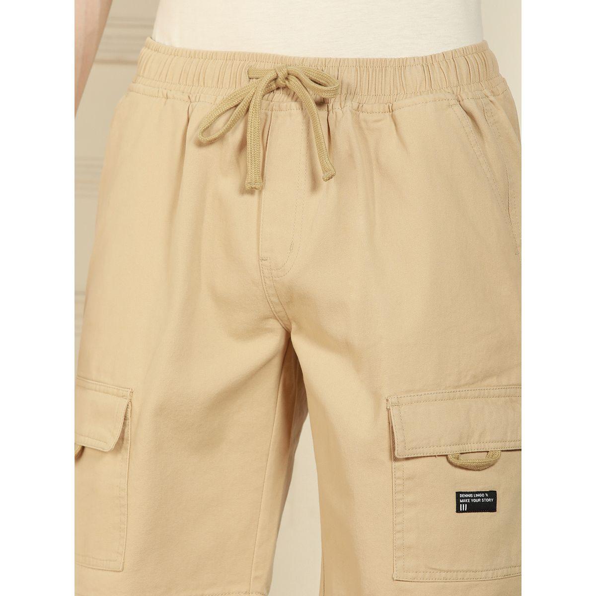 شورت قطن سادة بقصة مريحة دينيس لينجو × ستايلي-men-clothing-bottoms-shorts-image-3